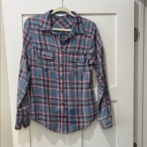 Plaid Shirt - Blue and pink